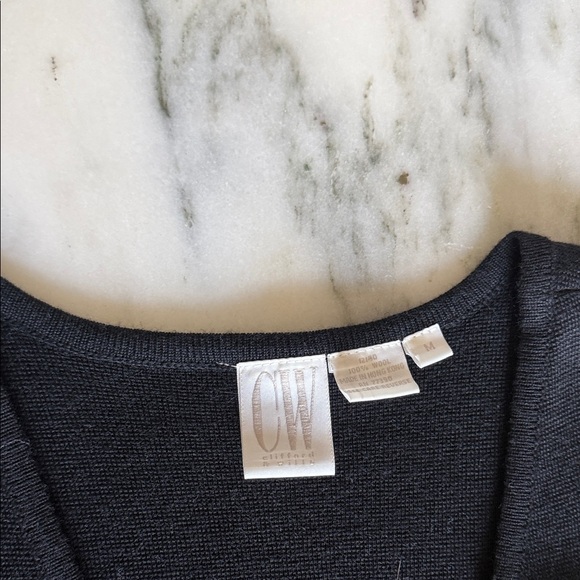 Clifford & Wills Black Sleeveless Dress with Gold Accents 100% wool - Picture 3 of 5